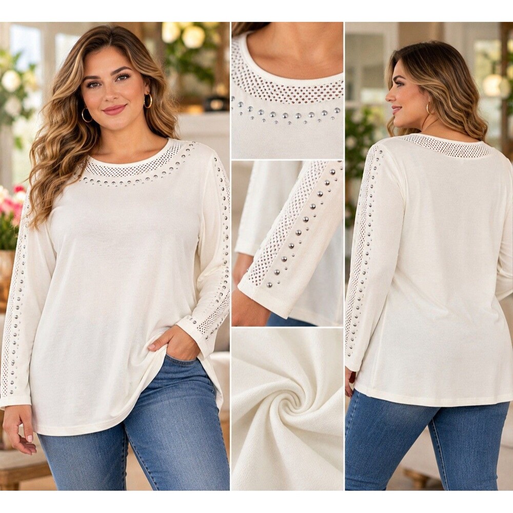 Belldini Women's White Long Sleeve Sweater Size XL